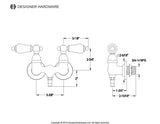 Vintage Two-Handle 2-Hole Tub Wall Mount Tub Faucet