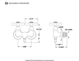 Vintage Two-Handle 2-Hole Tub Wall Mount Clawfoot Tub Faucet