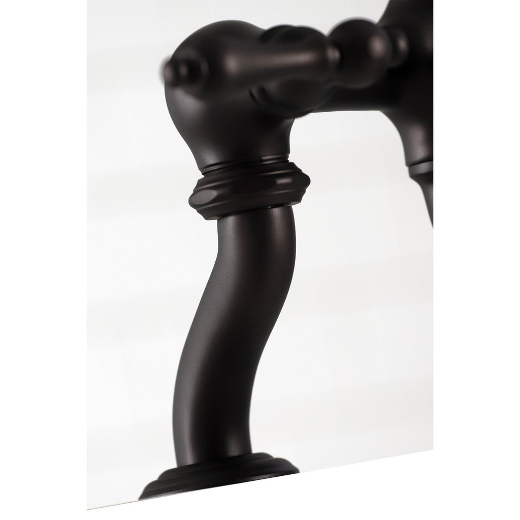 Vintage Three-Handle 2-Hole Deck-Mount Clawfoot Tub Faucet with Hand Shower