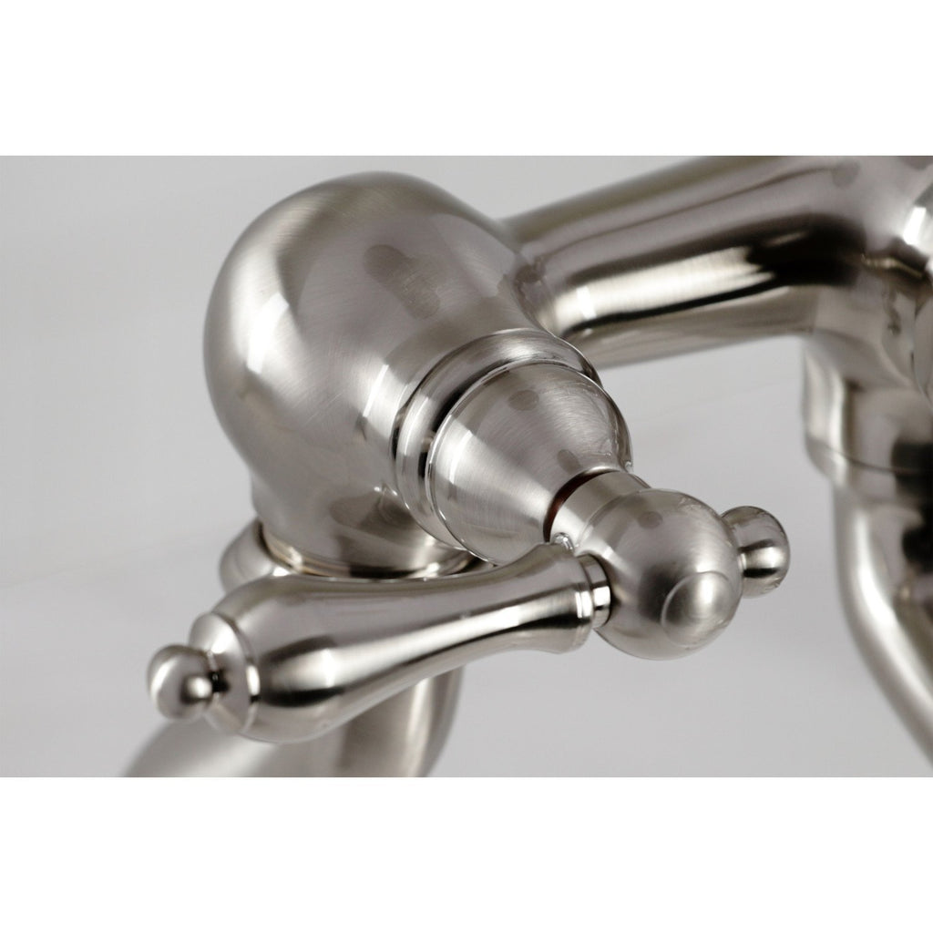 Vintage Three-Handle 2-Hole Deck-Mount Clawfoot Tub Faucet with Hand Shower