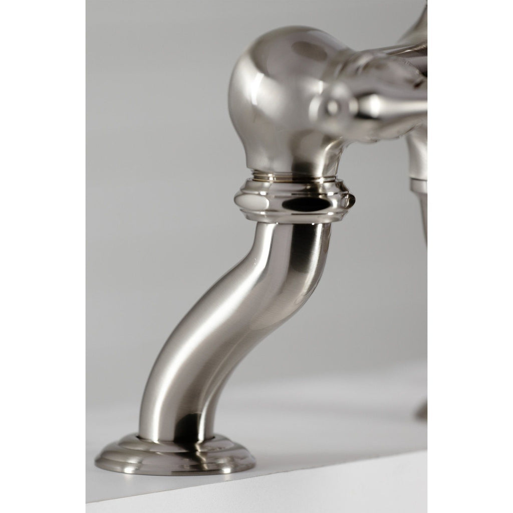 Vintage Three-Handle 2-Hole Deck-Mount Clawfoot Tub Faucet with Hand Shower