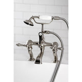 Vintage Three-Handle 2-Hole Deck-Mount Clawfoot Tub Faucet with Hand Shower