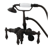 Vintage Three-Handle 2-Hole Tub Wall Mount Clawfoot Tub Faucet with Hand Shower
