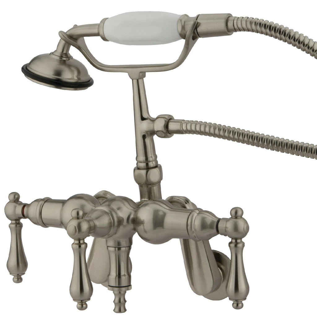 Vintage Three-Handle 2-Hole Tub Wall Mount Clawfoot Tub Faucet with Hand Shower
