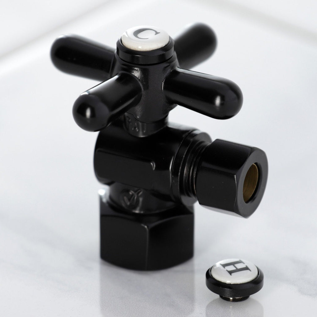 Vintage 1/2-Inch FIP x 3/8-Inch O.D. Comp Quarter-Turn Angle Shut-Off Valve