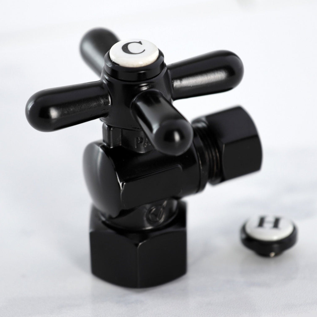 Vintage 1/2-Inch FIP x 3/8-Inch O.D. Comp Quarter-Turn Angle Shut-Off Valve