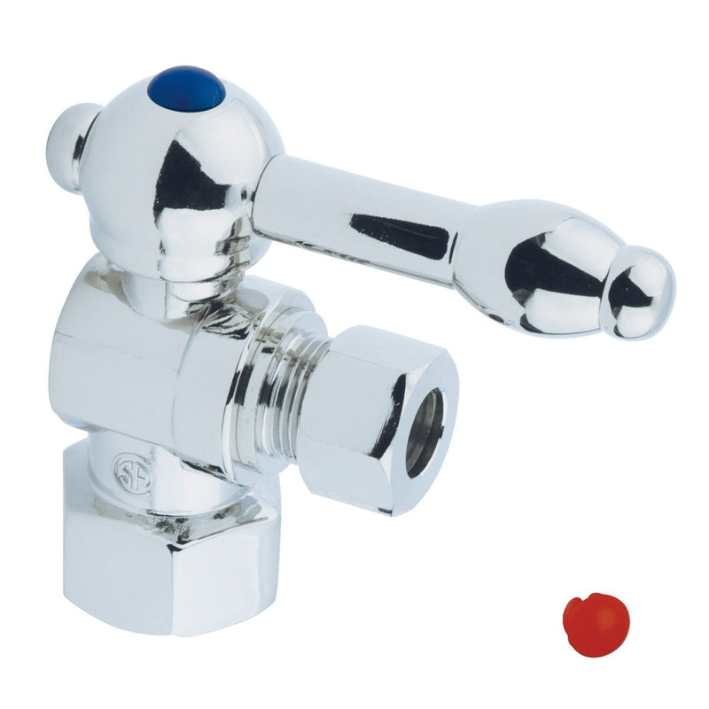 Vintage 1/2-Inch FIP x 3/8-Inch O.D. Comp Quarter-Turn Angle Shut-Off Valve