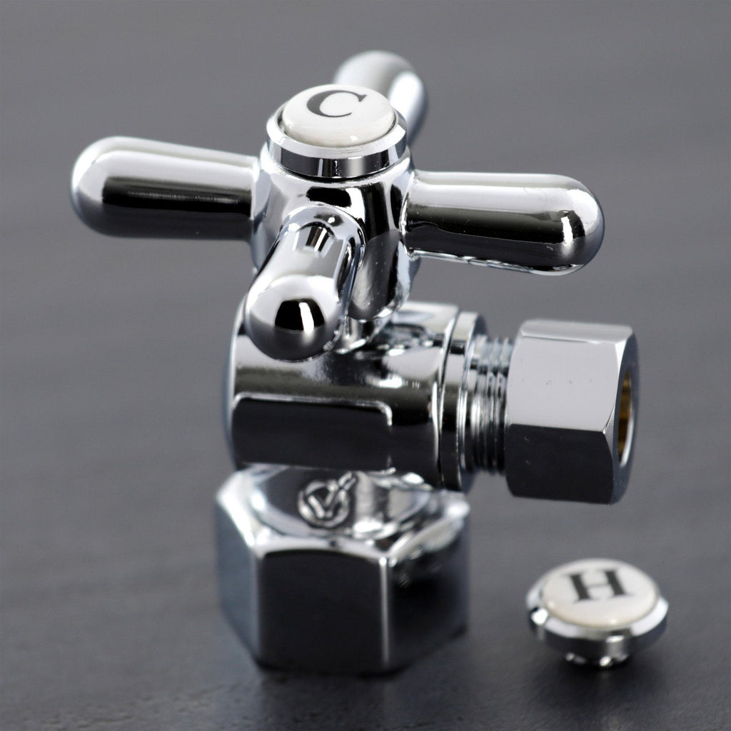 Vintage 1/2-Inch FIP x 3/8-Inch O.D. Comp Quarter-Turn Angle Shut-Off Valve