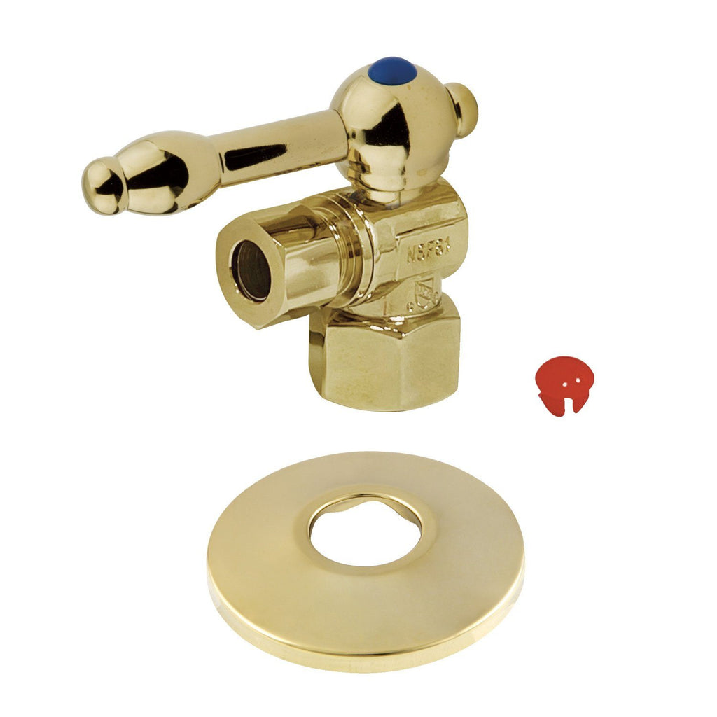 1/2-Inch FIP x 3/8-Inch O.D. Comp Quarter-Turn Angle Shut-Off Valve with Flange