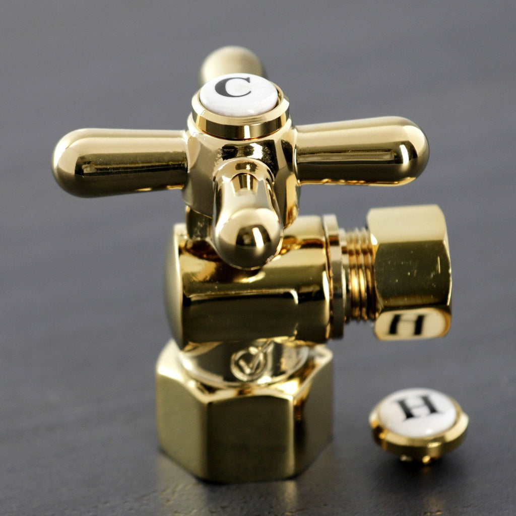 Vintage 1/2-Inch FIP x 3/8-Inch O.D. Comp Quarter-Turn Angle Shut-Off Valve