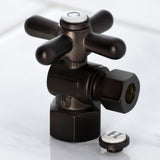 Vintage 1/2-Inch FIP x 3/8-Inch O.D. Comp Quarter-Turn Angle Shut-Off Valve