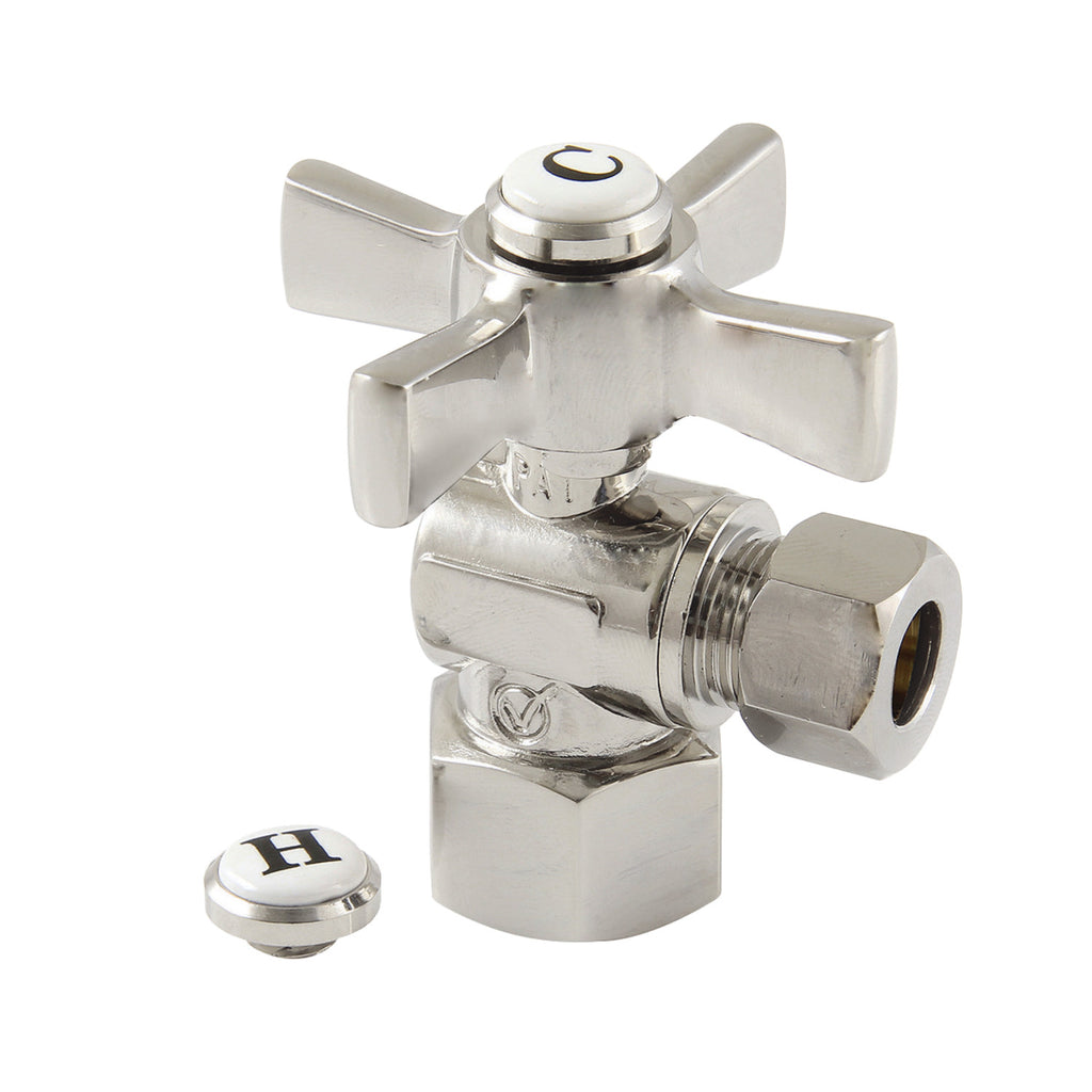 Millennium 1/2-Inch FIP x 3/8-Inch O.D. Comp Quarter-Turn Angle Shut-Off Valve