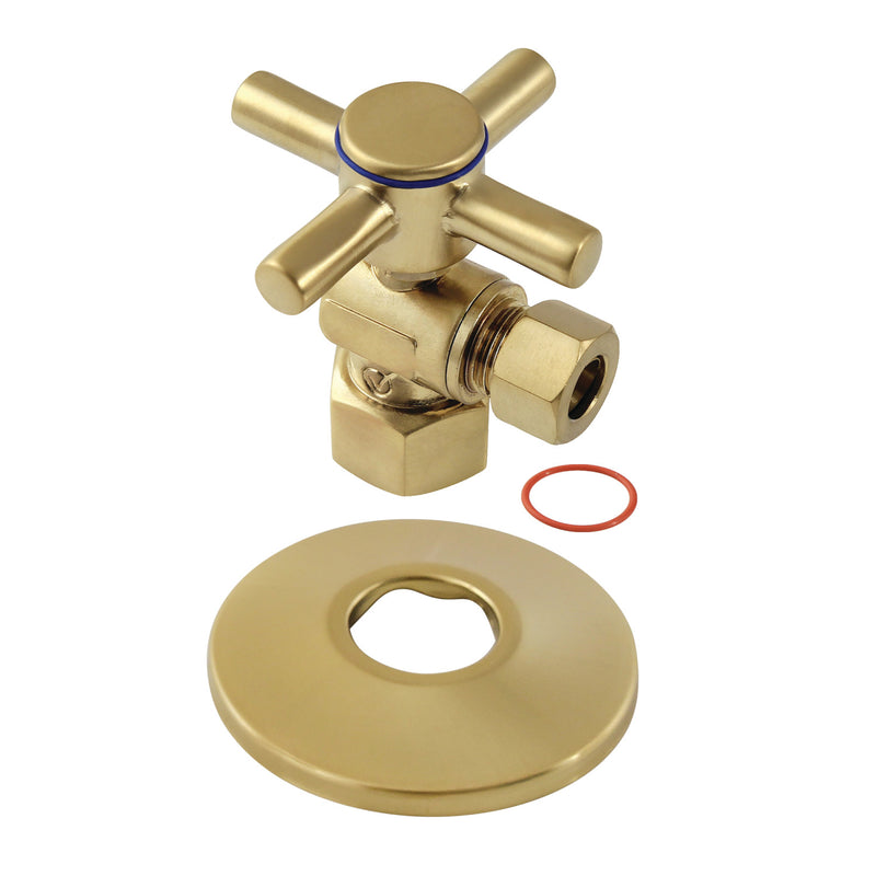 Concord 1/2-Inch FIP x 3/8-Inch O.D. Comp Quarter-Turn Angle Shut-Off Valve with Flange