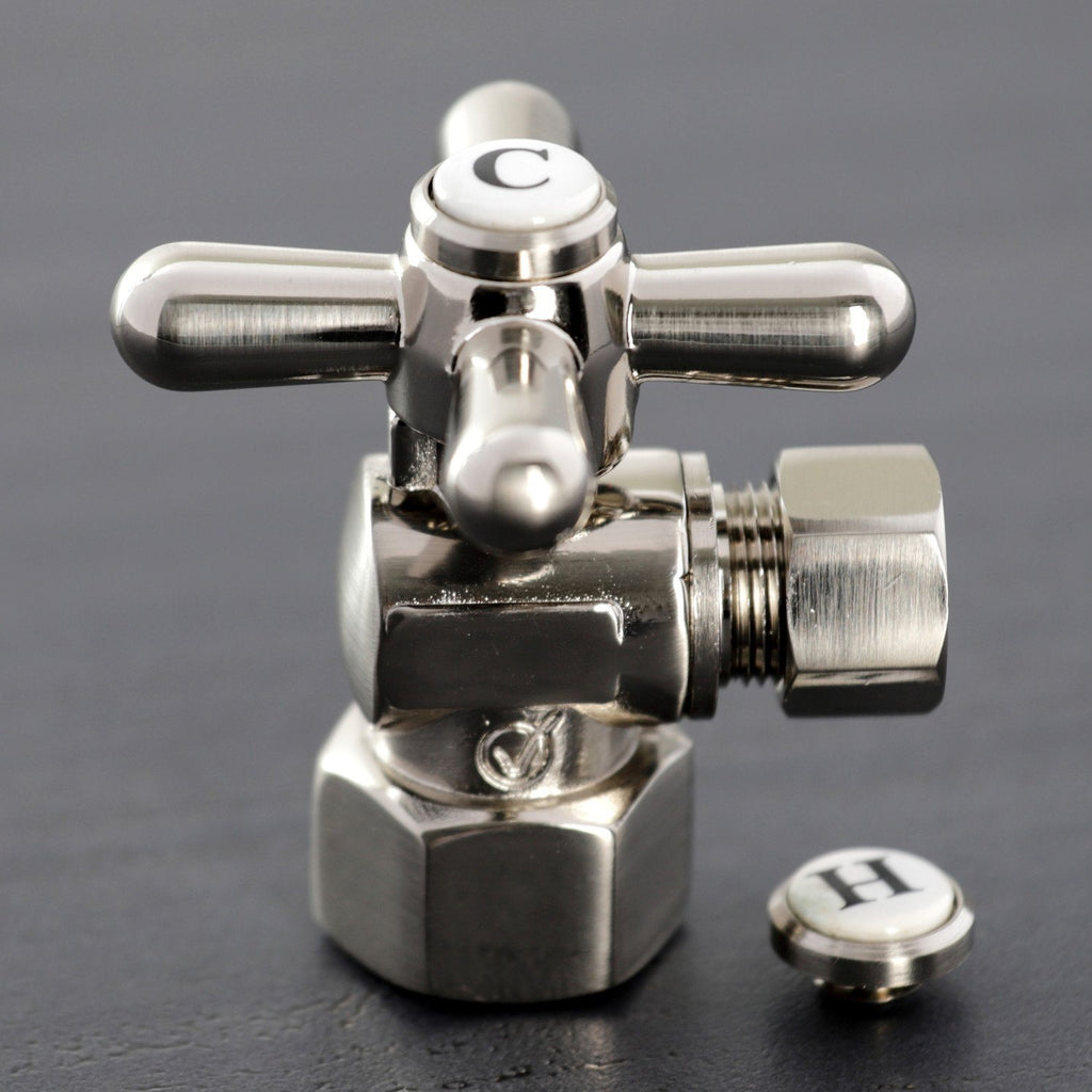 Vintage 1/2-Inch FIP x 3/8-Inch O.D. Comp Quarter-Turn Angle Shut-Off Valve