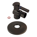 Concord 1/2-Inch Sweat x 3/8-Inch O.D. Comp Quarter-Turn Angle Shut-Off Valve with Flange