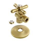 Vintage 1/2-Inch Sweat x 3/8-Inch O.D. Comp Quarter-Turn Angle Shut-Off Valve with Flange