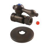 1/2-Inch Sweat x 3/8-Inch O.D. Comp Quarter-Turn Straight Shut-Off Valve with Flange