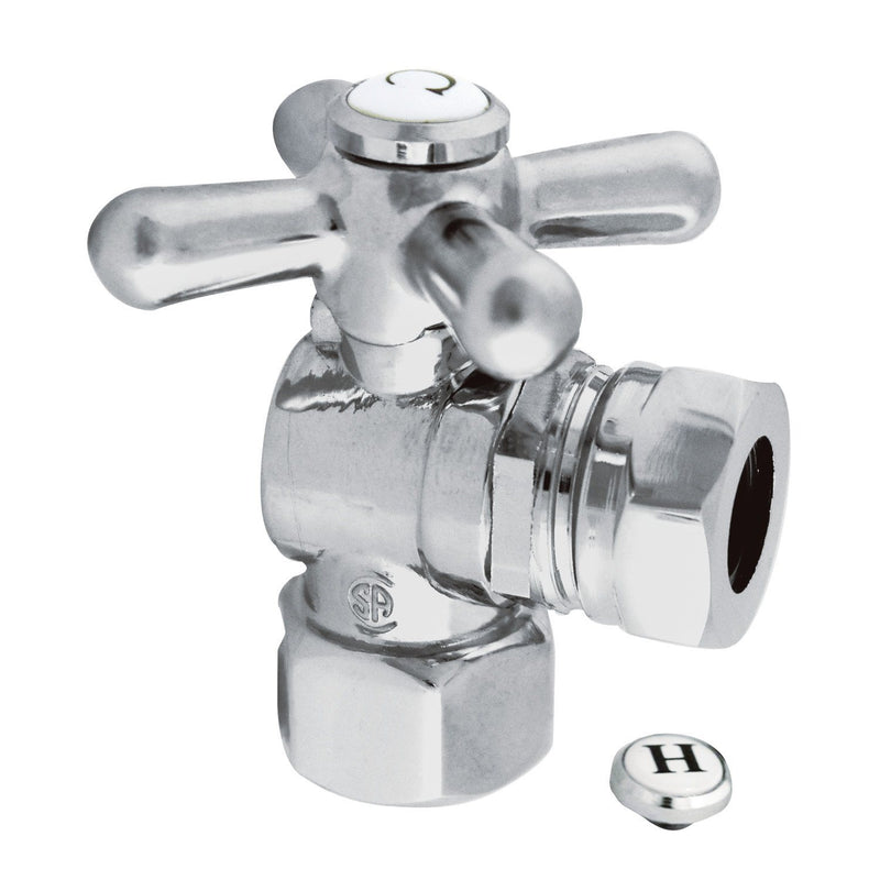 Vintage 1/2-Inch FIP x 1/2-Inch or 7/16-Inch Slip Joint Quarter-Turn Angle Shut-Off Valve