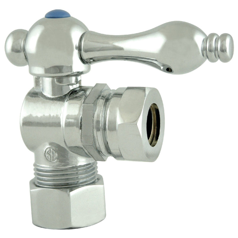 Vintage 1/2-Inch FIP x 1/2-Inch or 7/16-Inch Slip Joint Quarter-Turn Angle Shut-Off Valve