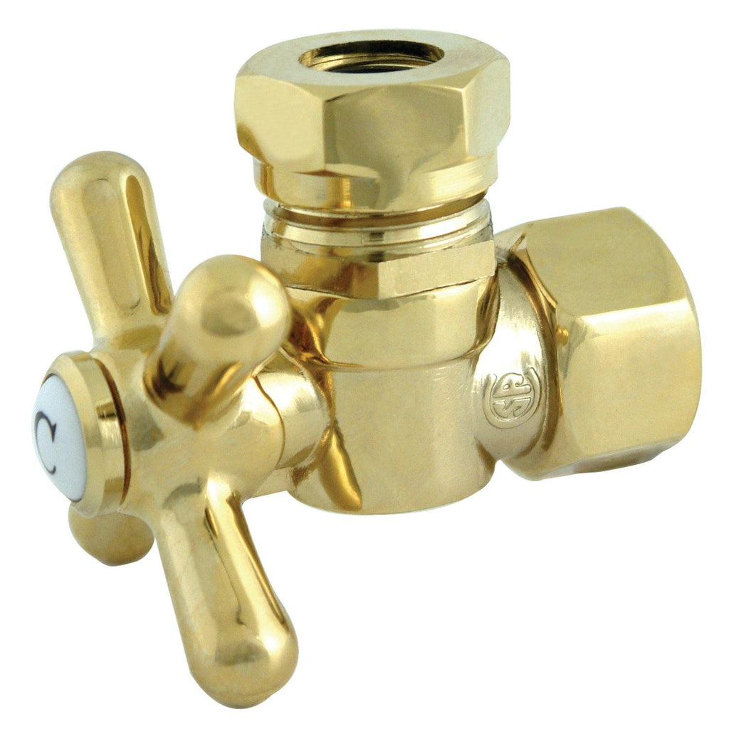 Vintage 1/2-Inch FIP x 1/2-Inch or 7/16-Inch Slip Joint Quarter-Turn Angle Shut-Off Valve