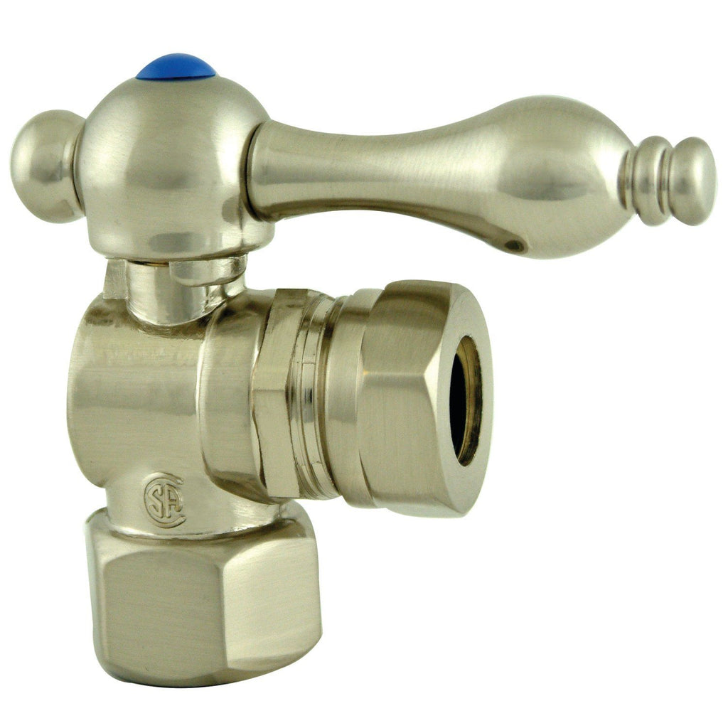 Vintage 1/2-Inch FIP x 1/2-Inch or 7/16-Inch Slip Joint Quarter-Turn Angle Shut-Off Valve
