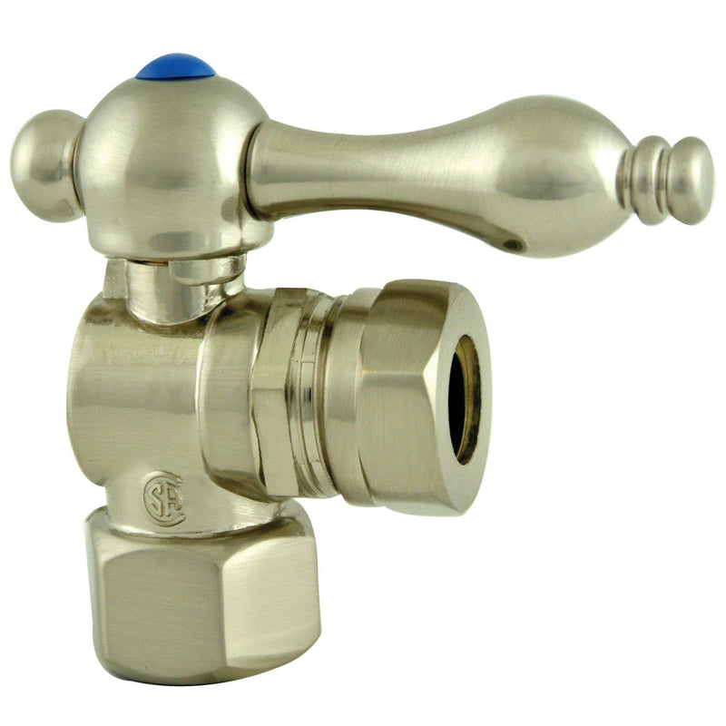 Vintage 1/2-Inch FIP x 1/2-Inch or 7/16-Inch Slip Joint Quarter-Turn Angle Shut-Off Valve