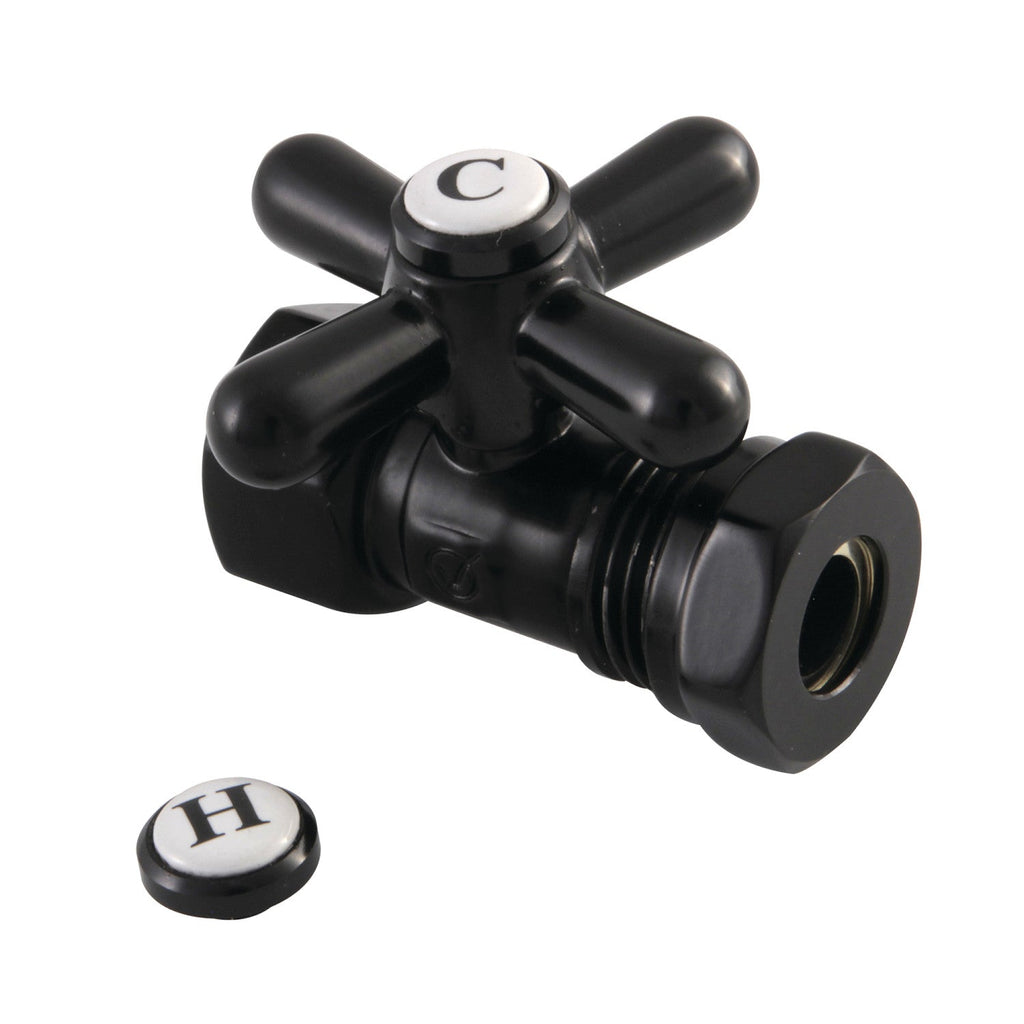 Vintage 1/2-Inch FIP x 1/2-Inch or 7/16-Inch Slip Joint Quarter-Turn Straight Shut-Off Valve