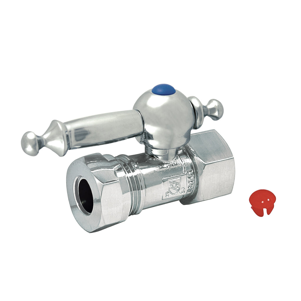 Vintage 1/2-Inch FIP x 1/2-Inch or 7/16-Inch Slip Joint Quarter-Turn Straight Shut-Off Valve