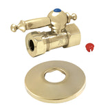 1/2-Inch FIP X 1/2-Inch or 7/16-Inch Slip Joint Quarter-Turn Straight Stop Valve with Flange