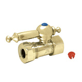 Vintage 1/2-Inch FIP x 1/2-Inch or 7/16-Inch Slip Joint Quarter-Turn Straight Shut-Off Valve