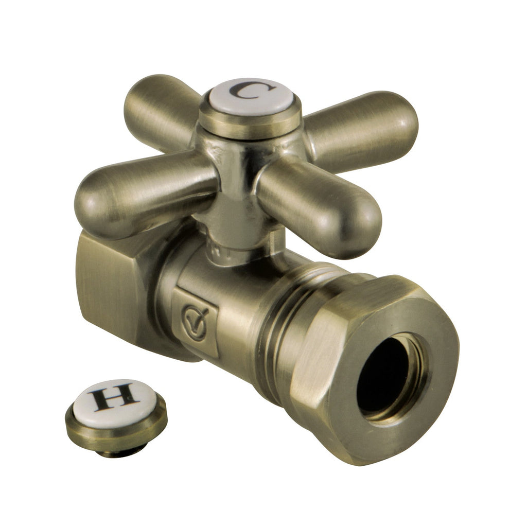 Vintage 1/2-Inch FIP x 1/2-Inch or 7/16-Inch Slip Joint Quarter-Turn Straight Shut-Off Valve