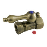 Vintage 1/2-Inch FIP x 1/2-Inch or 7/16-Inch Slip Joint Quarter-Turn Straight Stop Valve