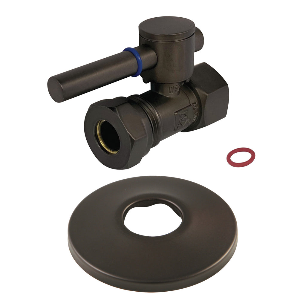 1/2-Inch FIP x 1/2-Inch or 7/16-Inch Slip Joint Quarter-Turn Straight Shut-Off Valve with Flange