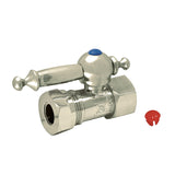 Vintage 1/2-Inch FIP x 1/2-Inch or 7/16-Inch Slip Joint Quarter-Turn Straight Shut-Off Valve