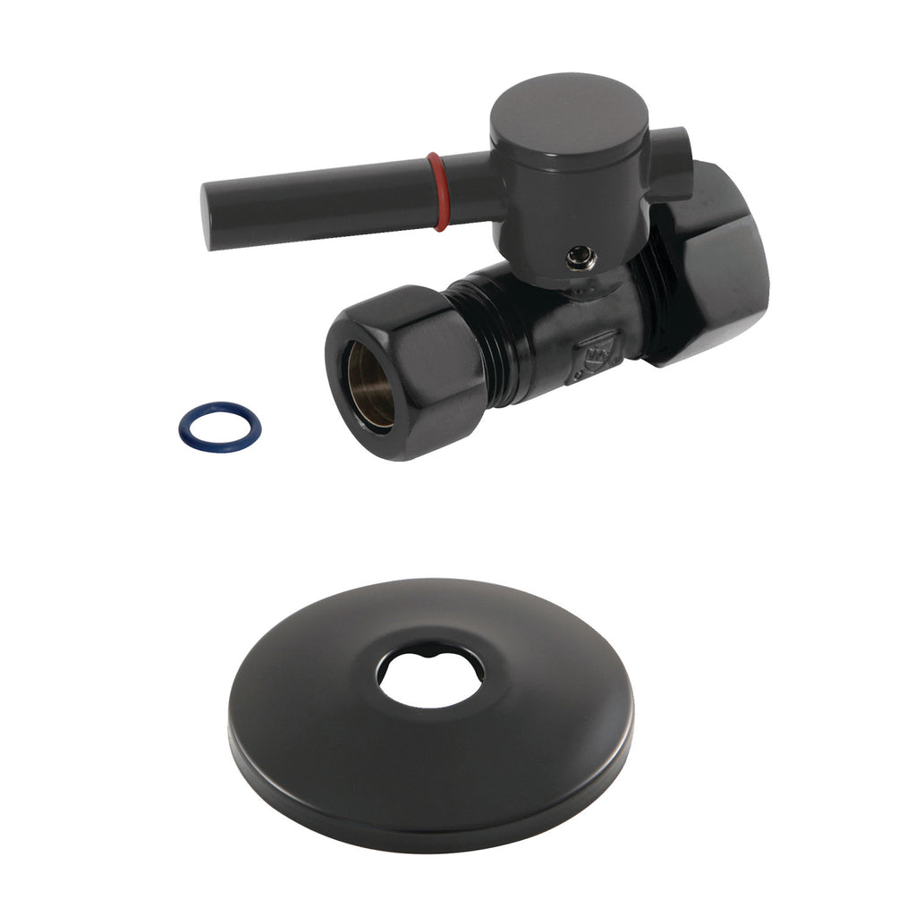 5/8-Inch O.D. Comp x 1/2-Inch O.D. Comp Quarter-Turn Straight Shut-Off Valve with Flange