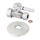 5/8-Inch O.D. Comp x 1/2-Inch O.D. Comp Quarter-Turn Straight Shut-Off Valve with Flange