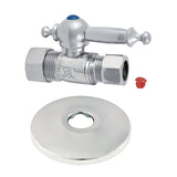 5/8-Inch O.D. Comp x 1/2-Inch O.D. Comp Quarter-Turn Straight Shut-Off Valve with Flange