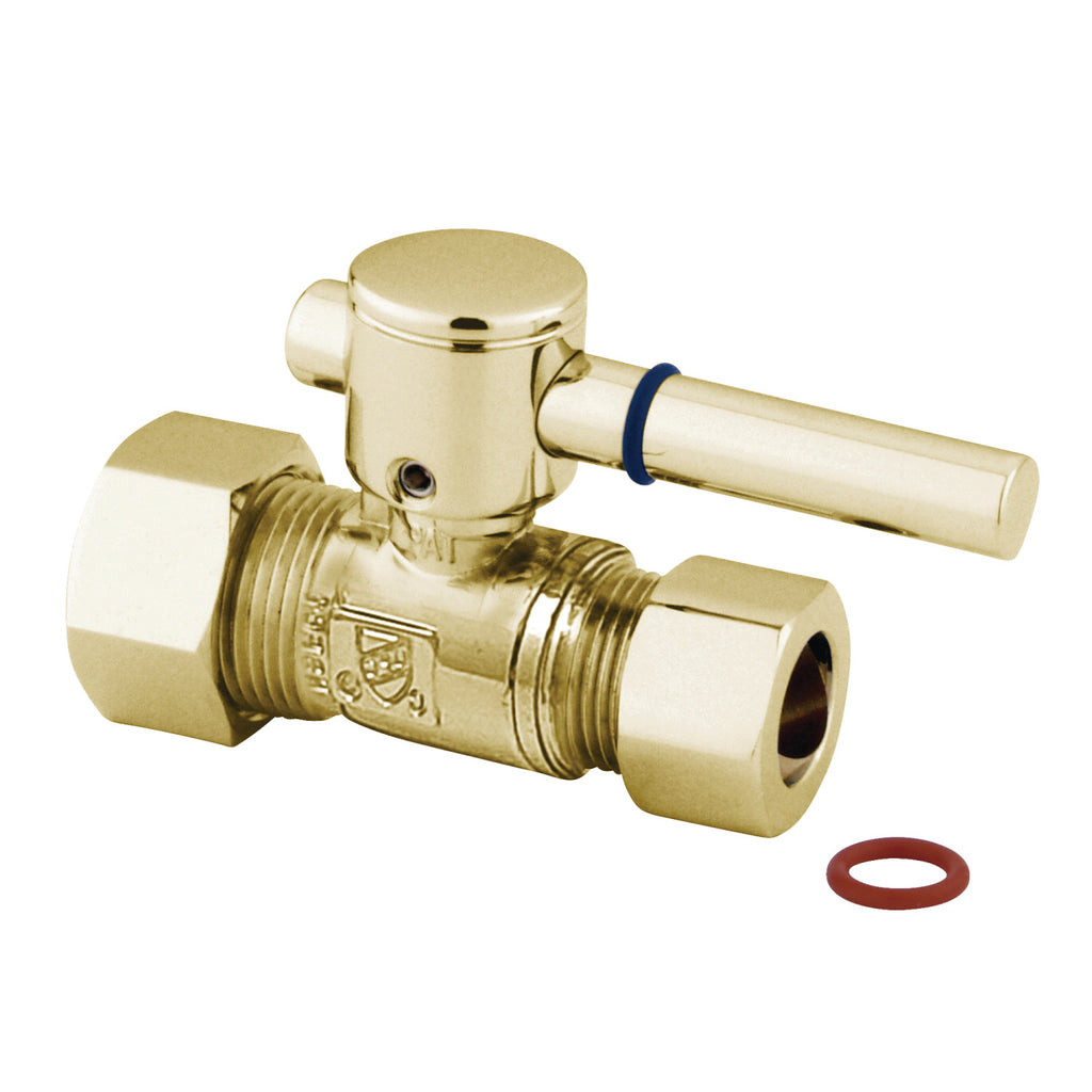 Concord 5/8-Inch O.D. Comp x 1/2-Inch O.D. Comp Quarter-Turn Straight Shut-Off Valve