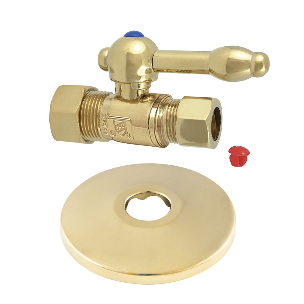 5/8-Inch O.D. Comp x 1/2-Inch O.D. Comp Quarter-Turn Straight Shut-Off Valve with Flange