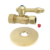 5/8-Inch O.D. Comp x 1/2-Inch O.D. Comp Quarter-Turn Straight Shut-Off Valve with Flange