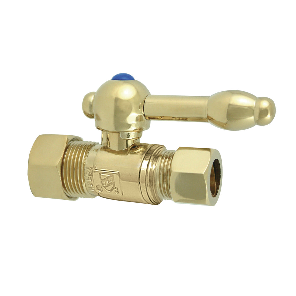 Vintage 5/8-Inch O.D. Comp x 1/2-Inch O.D. Comp Quarter-Turn Straight Shut-Off Valve