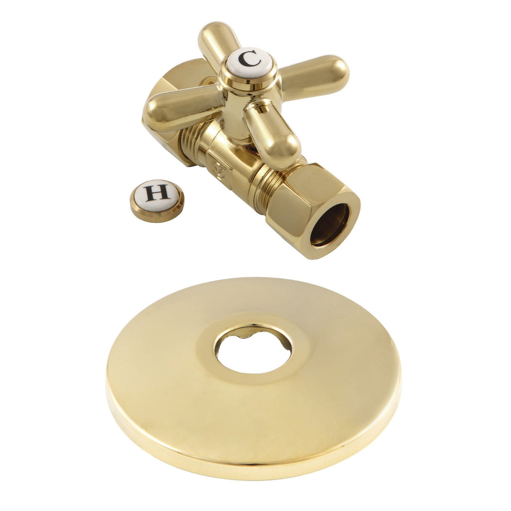 5/8-Inch O.D. Comp x 1/2-Inch O.D. Comp Quarter-Turn Straight Shut-Off Valve with Flange