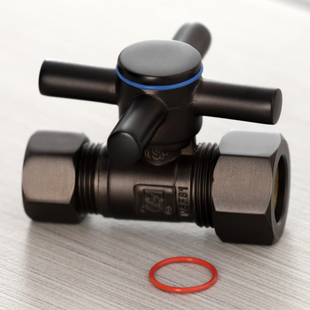 Concord 5/8-Inch O.D. Comp x 1/2-Inch O.D. Comp Quarter-Turn Straight Shut-Off Valve