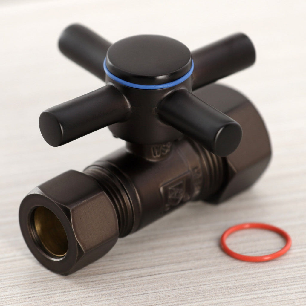 Concord 5/8-Inch O.D. Comp x 1/2-Inch O.D. Comp Quarter-Turn Straight Shut-Off Valve
