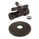 5/8-Inch O.D. Comp x 1/2-Inch O.D. Comp Quarter-Turn Straight Shut-Off Valve with Flange