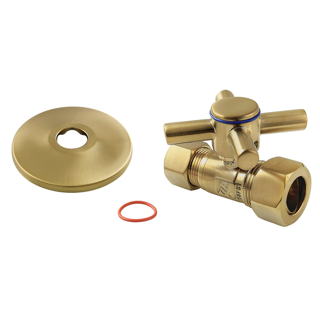 Concord 5/8-Inch O.D. Comp x 1/2-Inch O.D. Comp Quarter-Turn Straight Shut-Off Valve with Flange