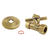 Concord 5/8-Inch O.D. Comp x 1/2-Inch O.D. Comp Quarter-Turn Straight Shut-Off Valve with Flange