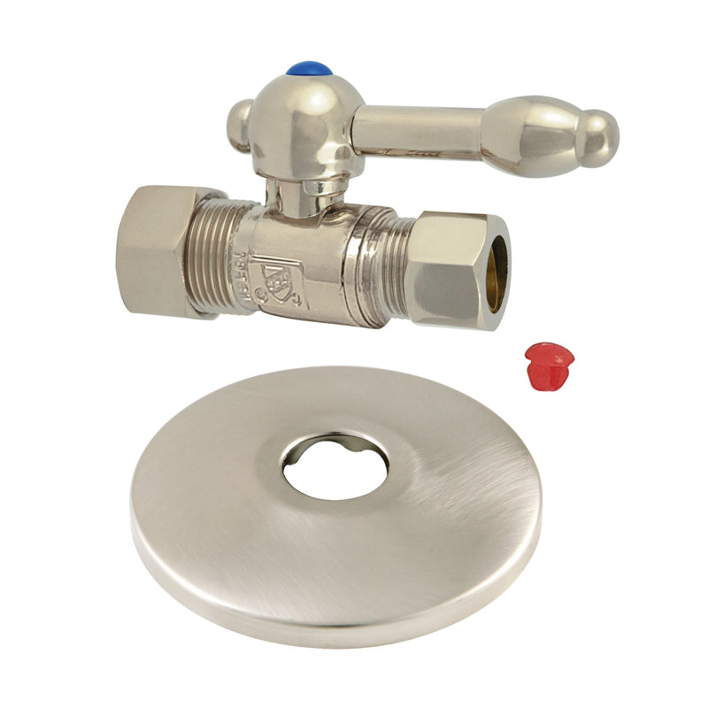 5/8-Inch O.D. Comp x 1/2-Inch O.D. Comp Quarter-Turn Straight Shut-Off Valve with Flange