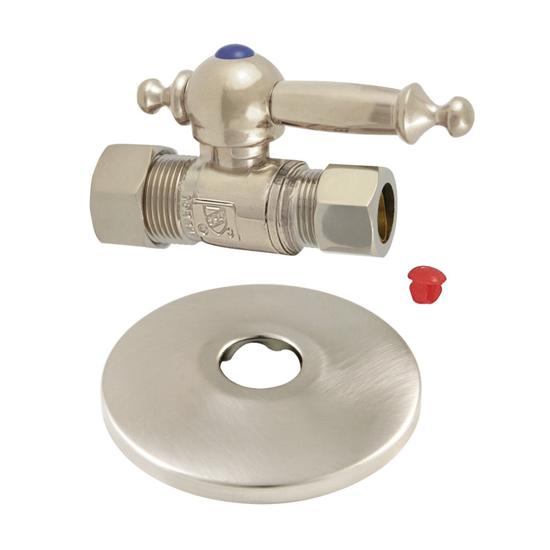 5/8-Inch O.D. Comp x 1/2-Inch O.D. Comp Quarter-Turn Straight Shut-Off Valve with Flange