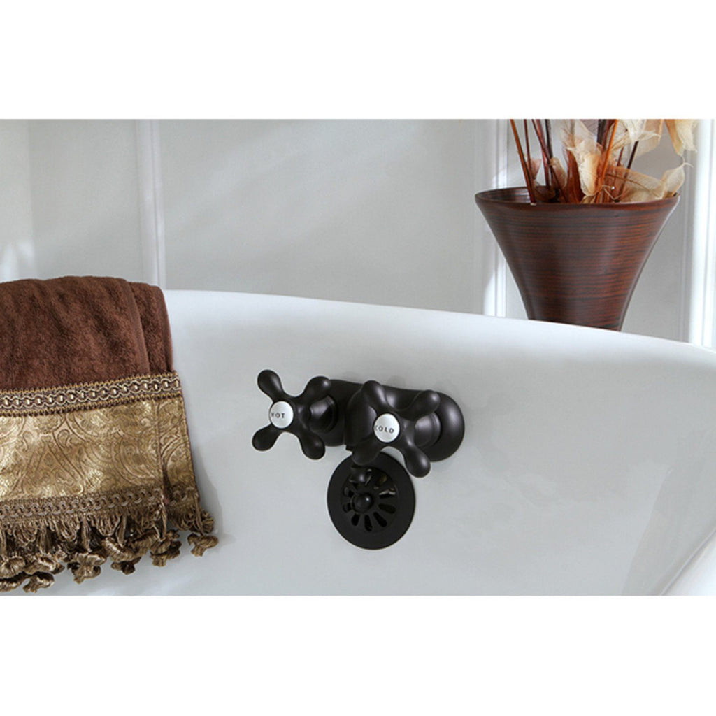 Vintage Two-Handle 2-Hole Tub Wall Mount Clawfoot Tub Faucet